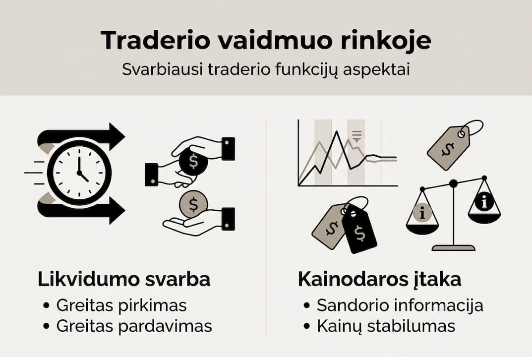 Infografikas: prekybininko vaidmuo rinkoje