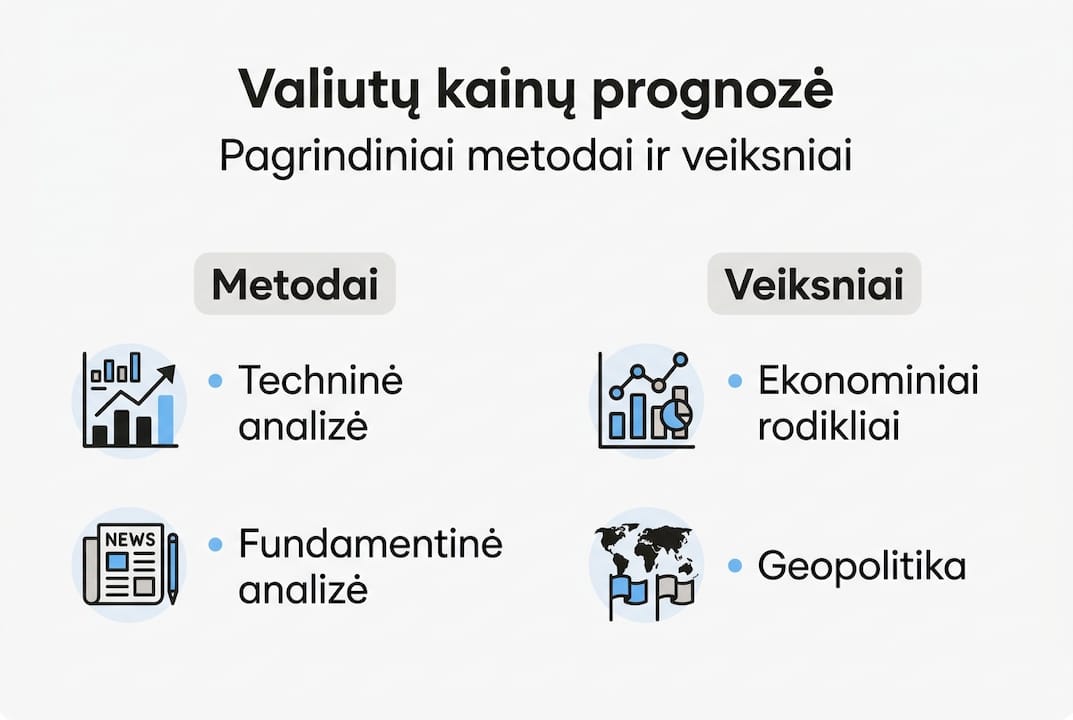 Vizualus gidas apie pagrindinius valiutų prognozavimo būdus ir juos lemiančius veiksnius