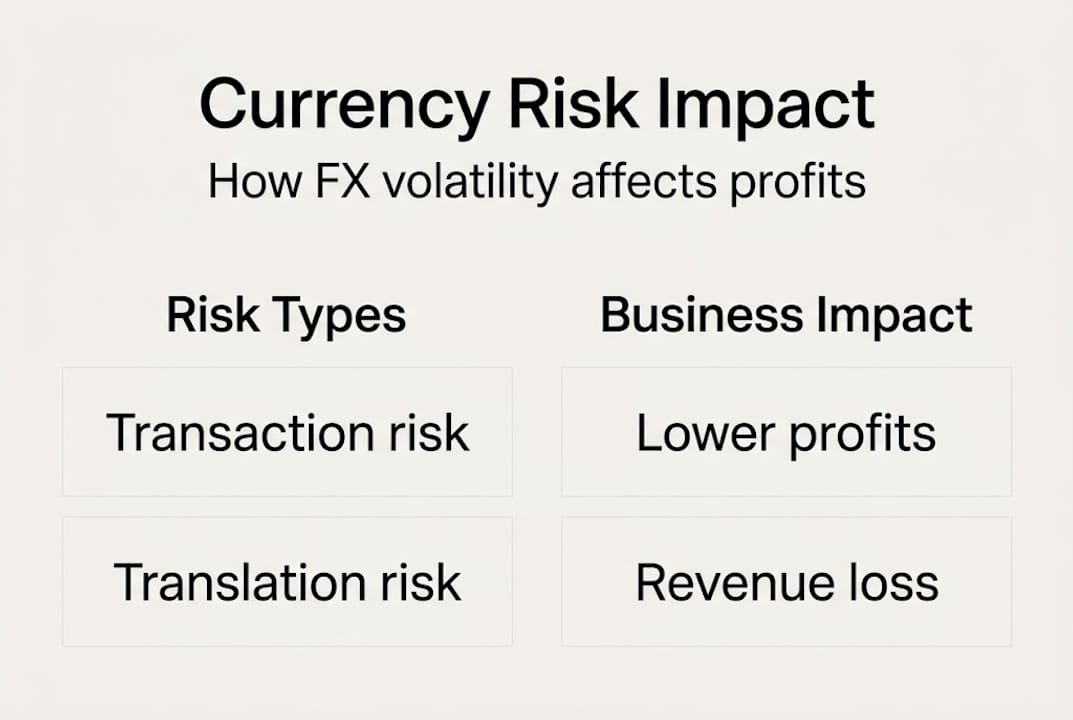 Infographic currency risk impact and profit