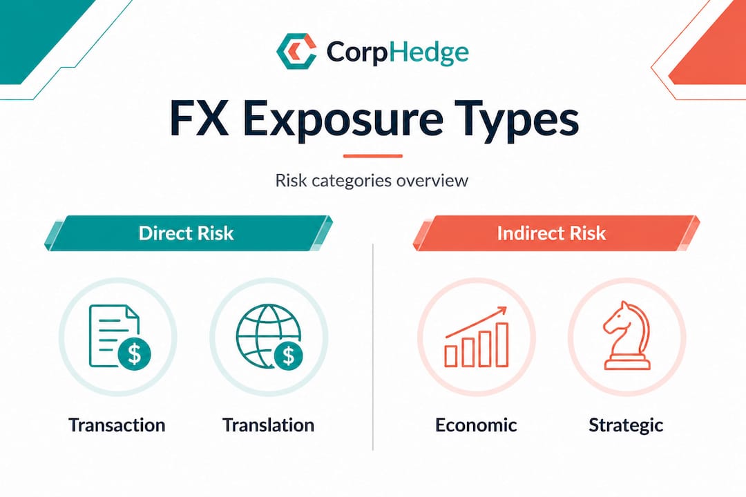 Infographic comparing FX exposure types and risks