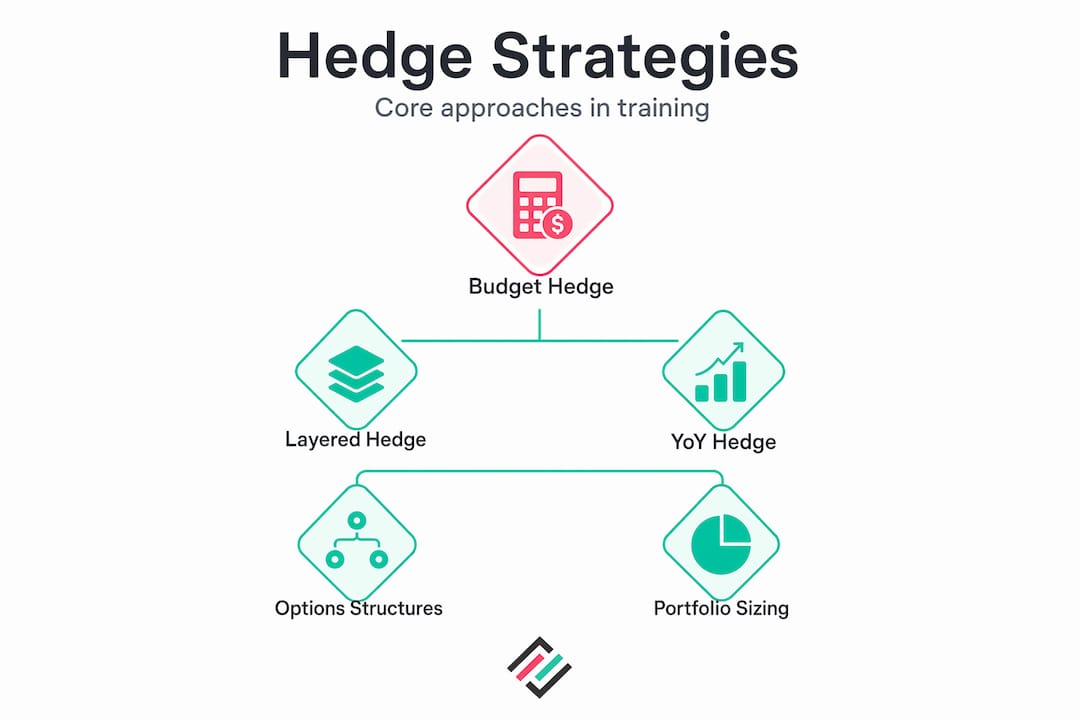 Hierarchy infographic of core hedge strategy types