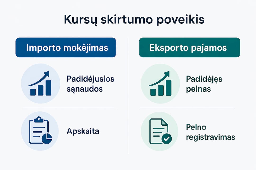 Infografikas: kaip valiutų kursų pokyčiai veikia Lietuvos importą ir eksportą