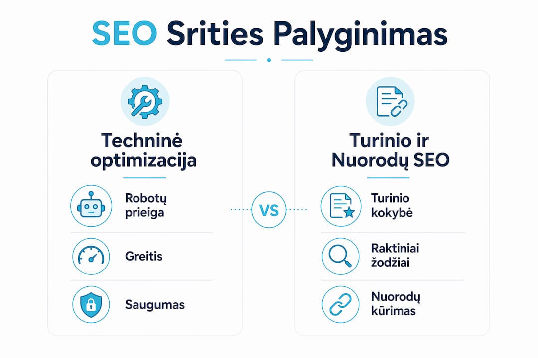 Infografikas: techninė SEO optimizacija ar turinio SEO – kas svarbiau?