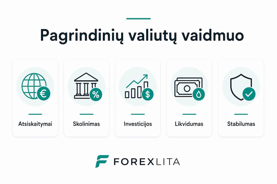 Infografikas: kaip pagrindinės pasaulio valiutos formuoja finansų rinkas