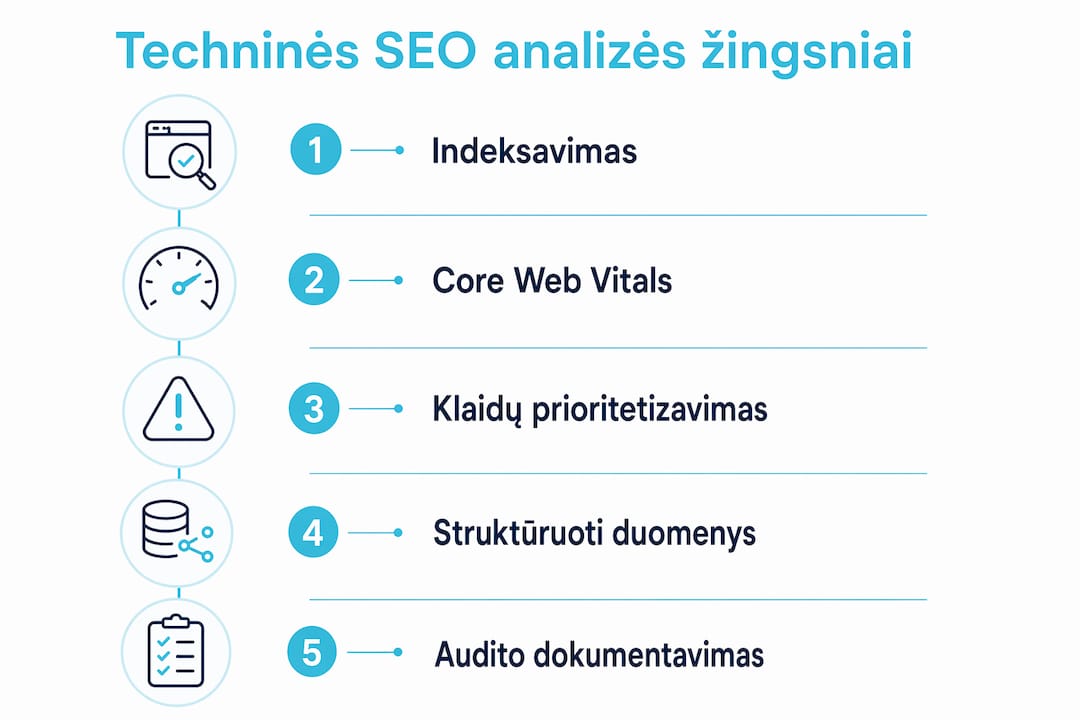 Vizualus gidas: pagrindiniai techninio SEO analizės etapai