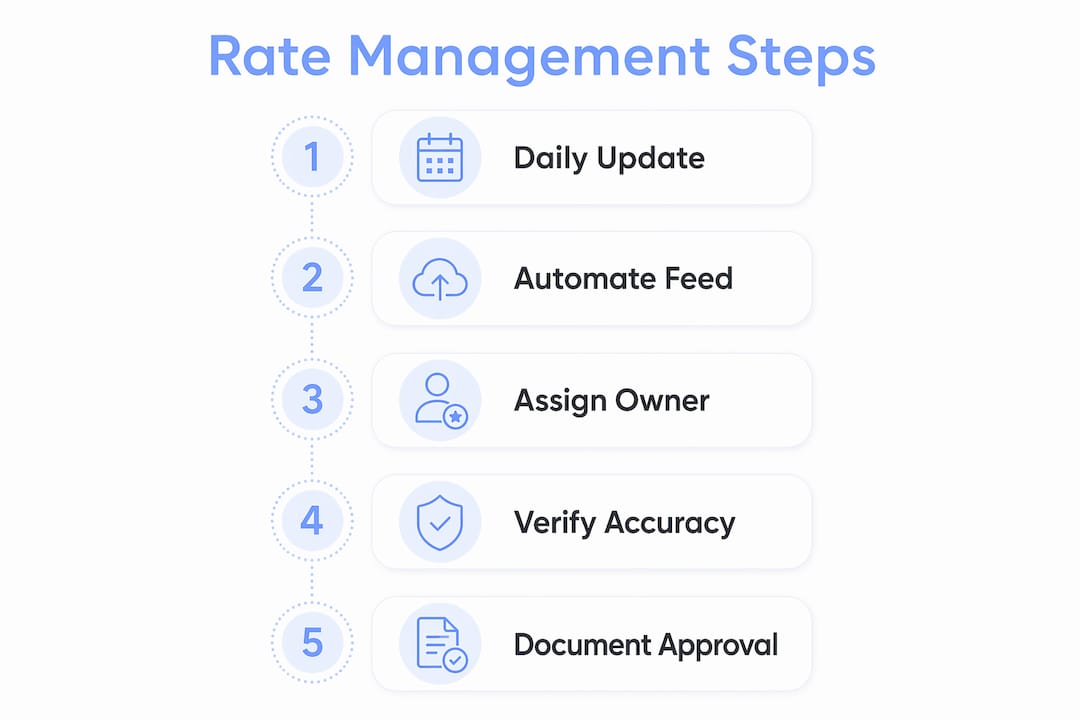 Infographic showing structured rate management steps