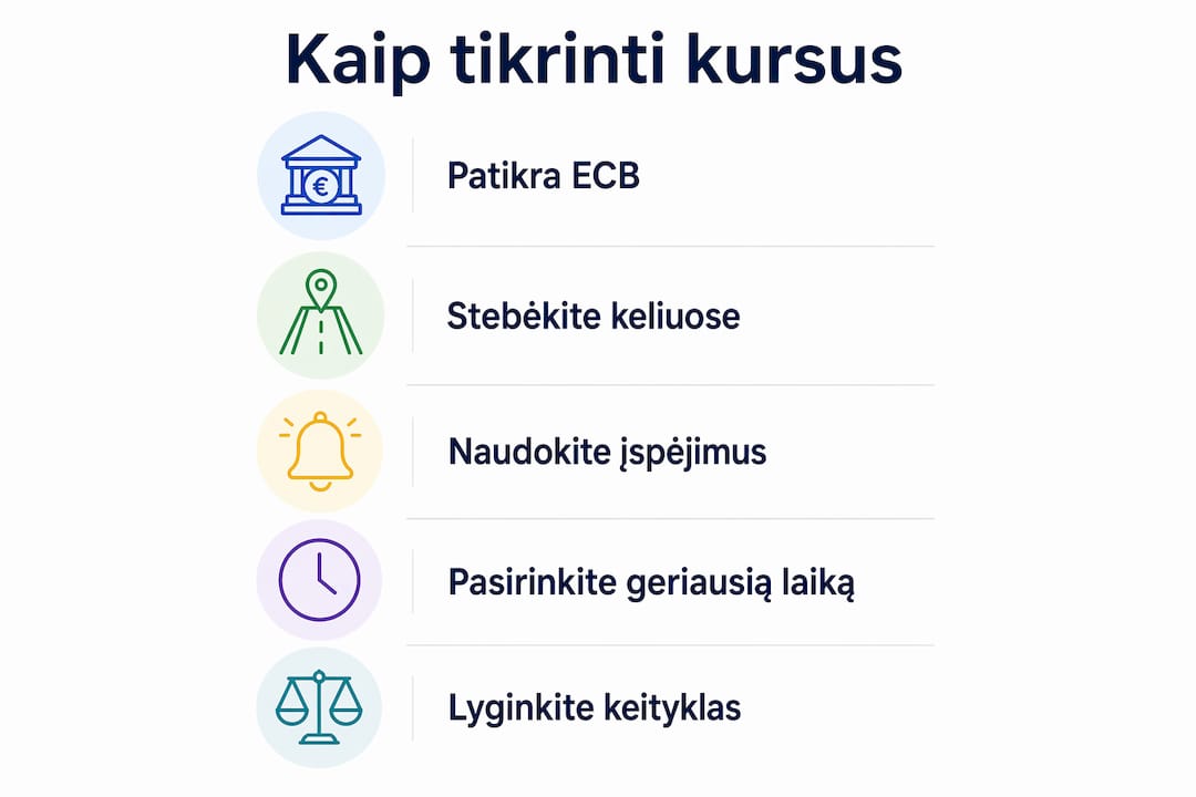 Infografikas: kaip patikrinti valiutų kursus žingsnis po žingsnio