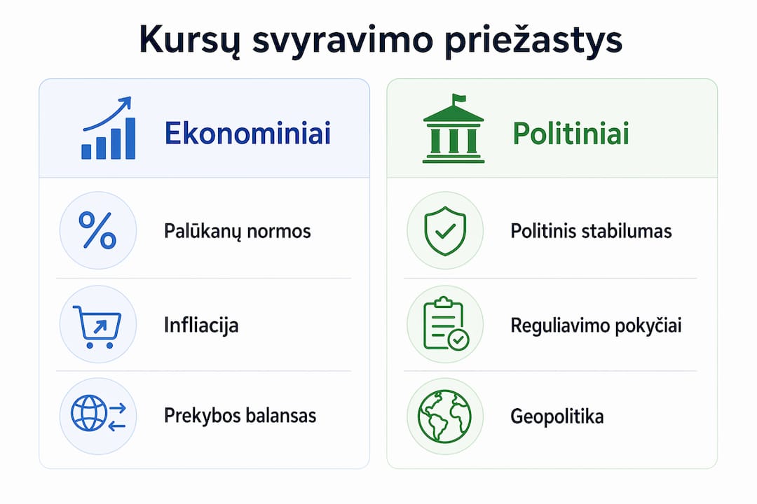 Vizualus gidas apie valiutų kursų pokyčius