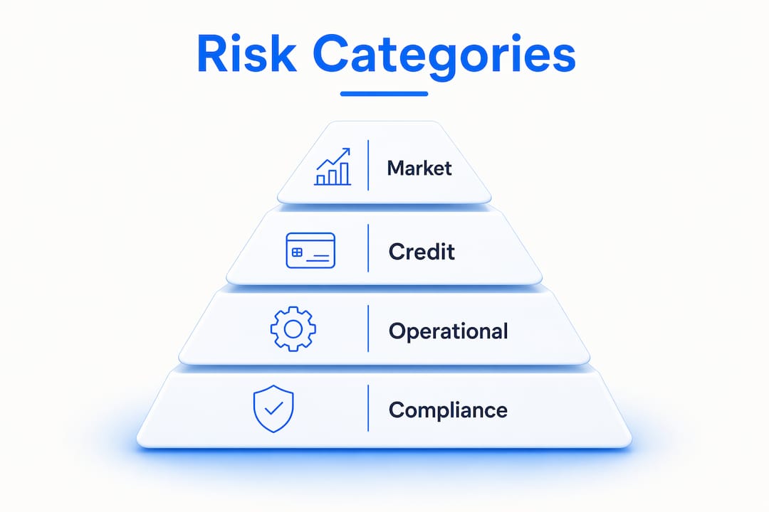 Infographic showing hierarchy of currency network risk categories