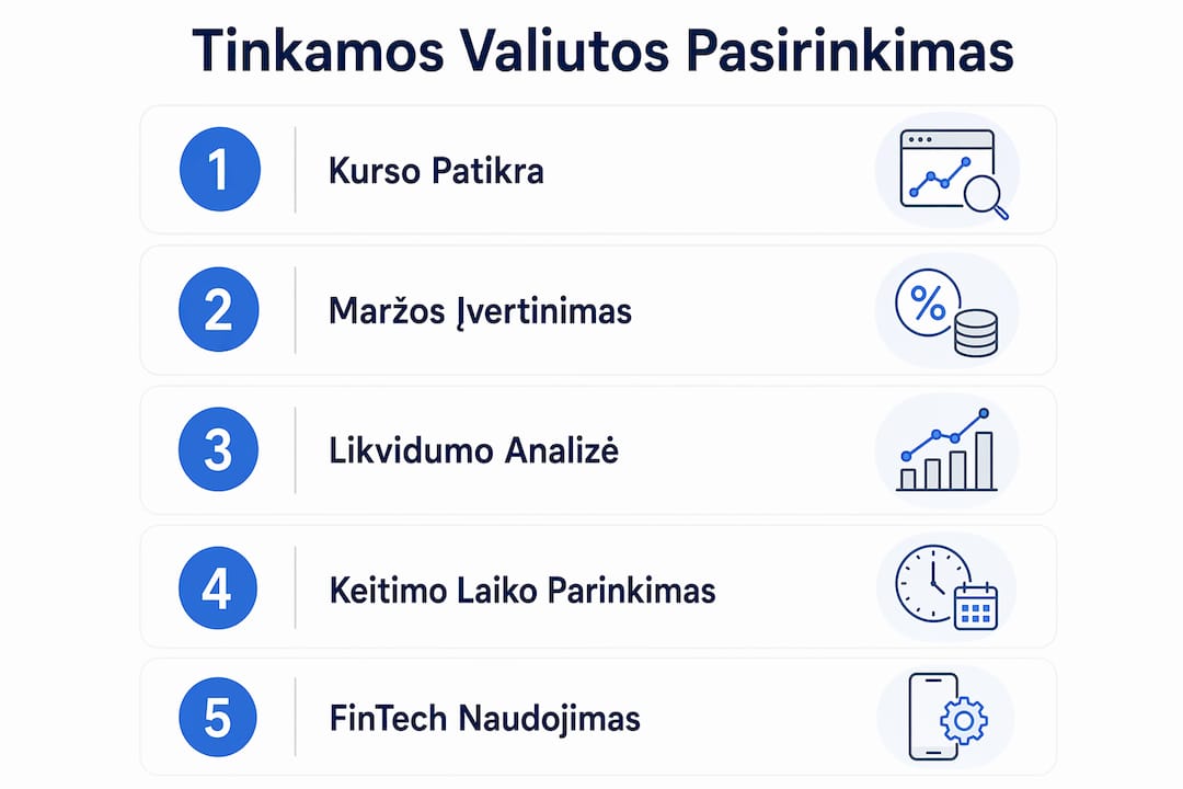 Infografikas: kaip išsirinkti tinkamiausią valiutą – žingsnis po žingsnio