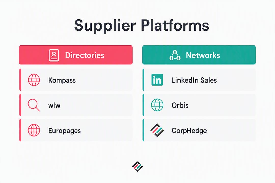 Infographic comparing supplier discovery platforms and networks