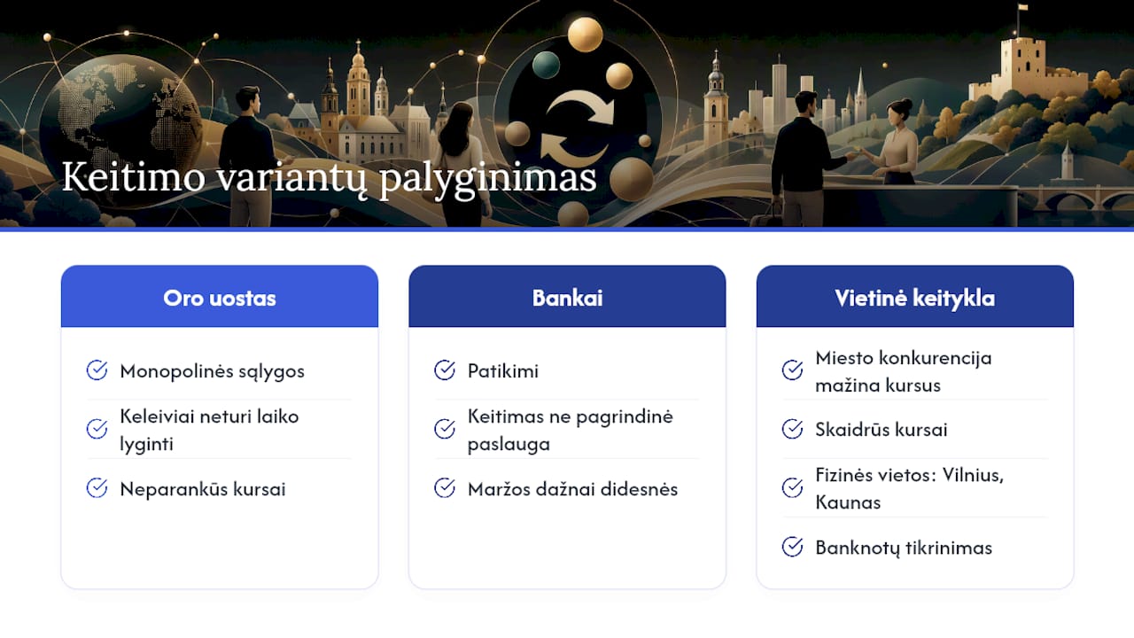 Kodėl vietinė keitykla dažnai yra geresnis pasirinkimas — overview diagram