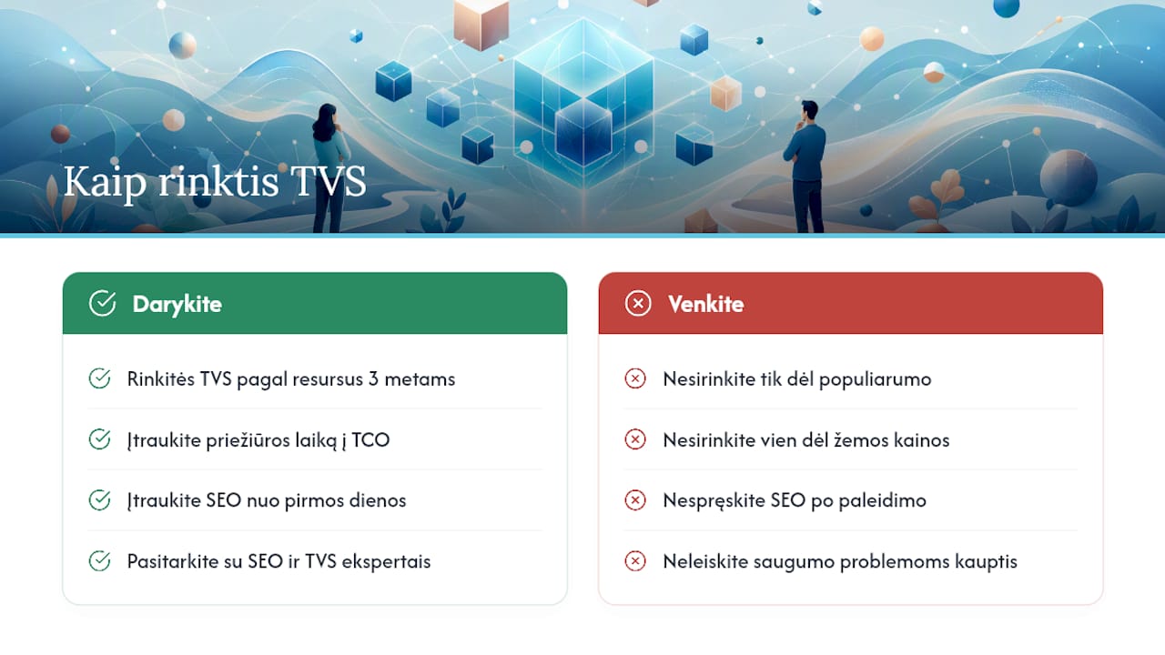 Kodėl daugelis renkasi netinkamą TVS ir kaip to išvengti — overview diagram