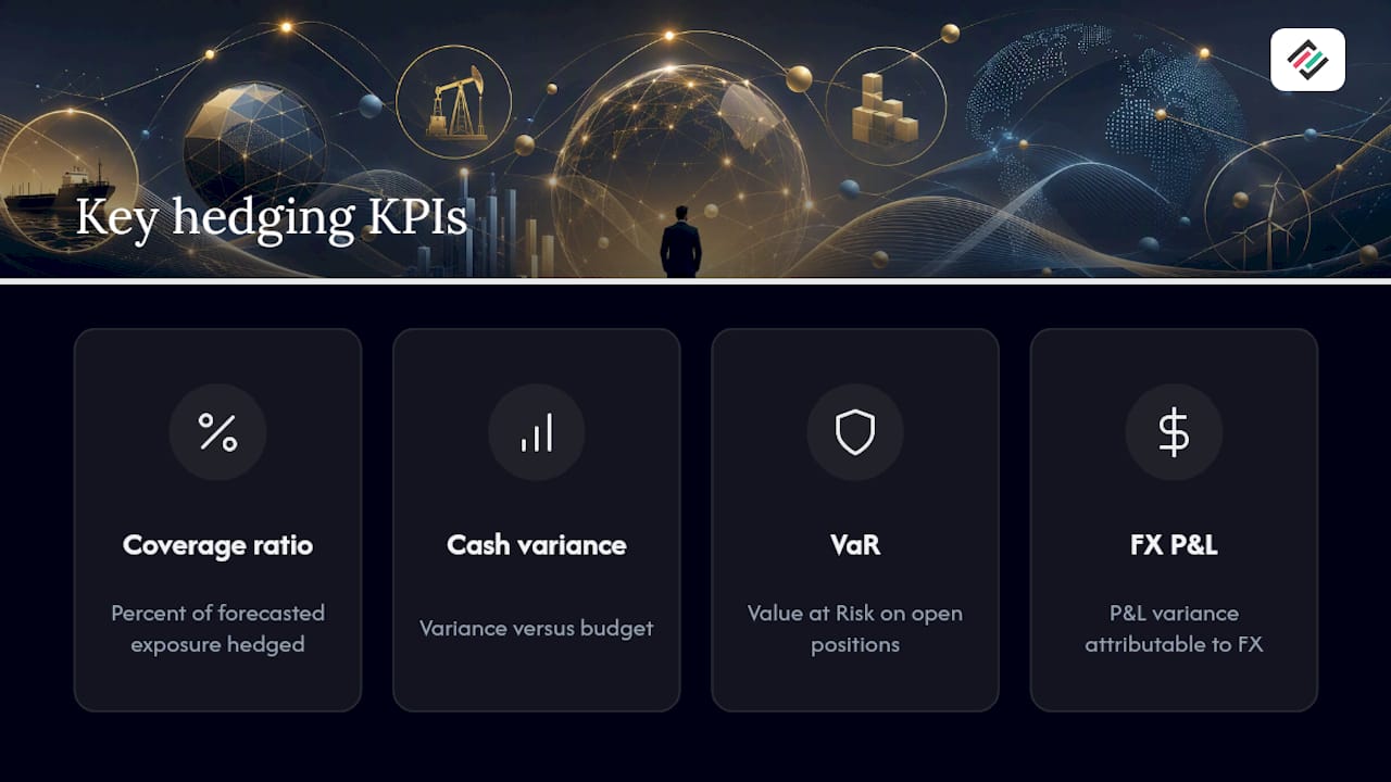 Diagram showing key hedging program KPIs