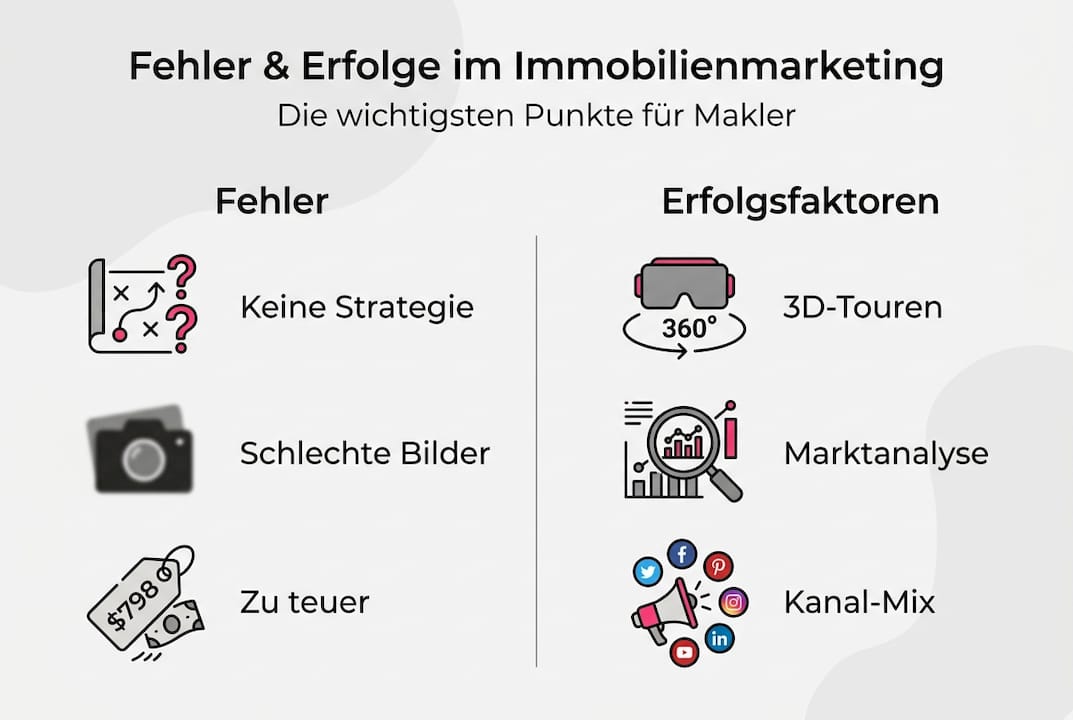 Infografik: Typische Stolperfallen und Erfolgsrezepte im Immobilienmarketing