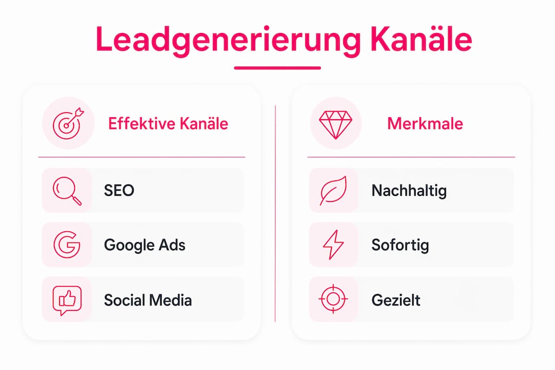 Übersichtsgrafik: Die wichtigsten Kanäle zur Leadgenerierung im direkten Vergleich