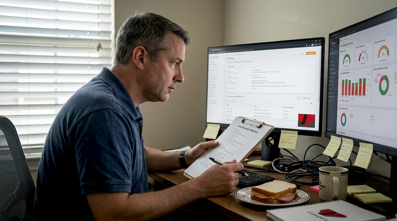 IT manager reviews cloud security checklist