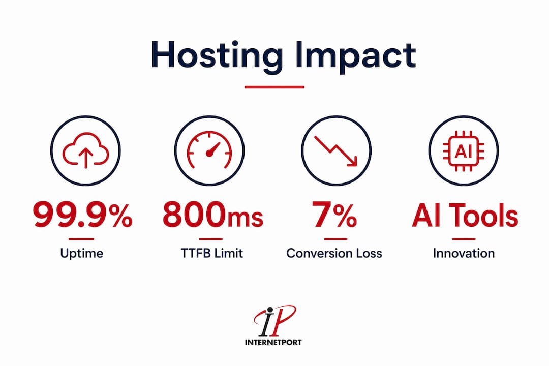 Infographic showing key hosting impact statistics