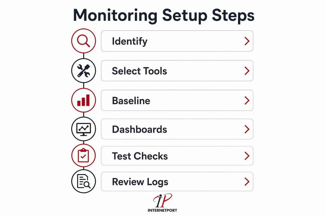 Infographic showing monitoring setup steps