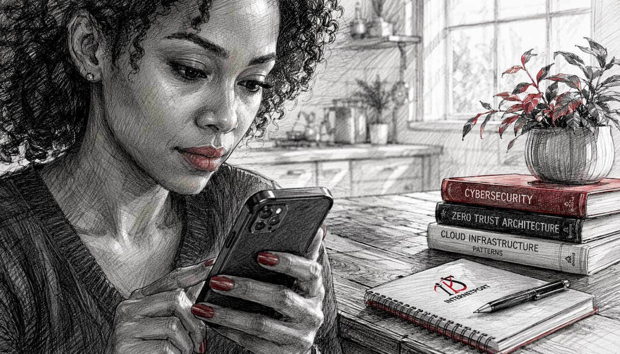 Person enabling multi-factor authentication on smartphone