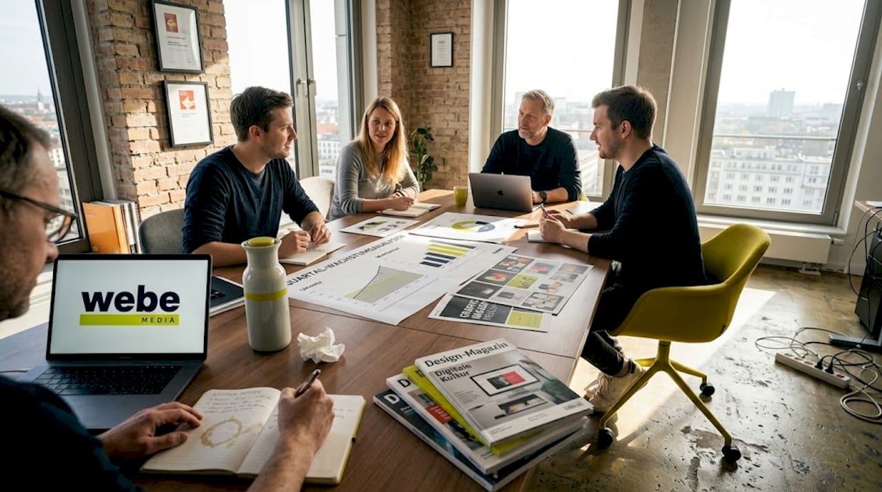 Im Büro diskutiert das Designteam, wie die Marke weiter wachsen kann.