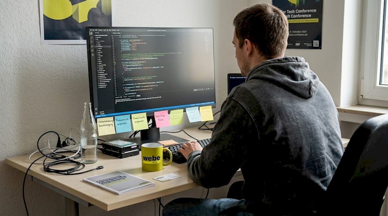 Entwickler mit Fokus auf Open-Source-Lösungen im E-Commerce-Bereich