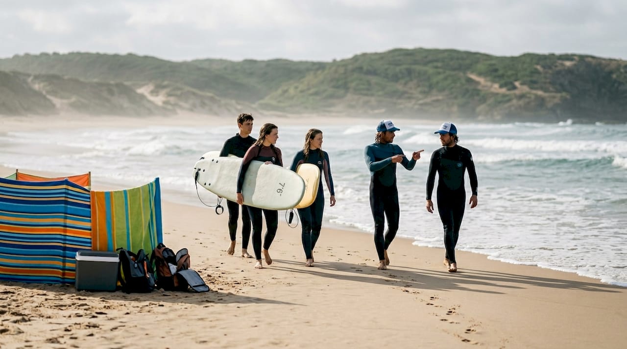 Beginners and instructors heading to Portugal surf
