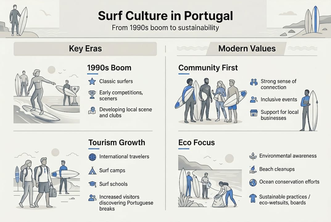 Infographic on Portugal surf culture evolution