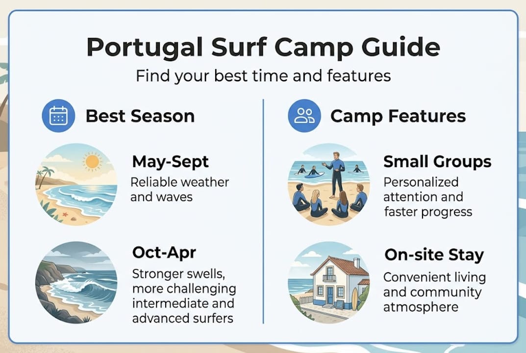 Infographic shows surf season and camp features