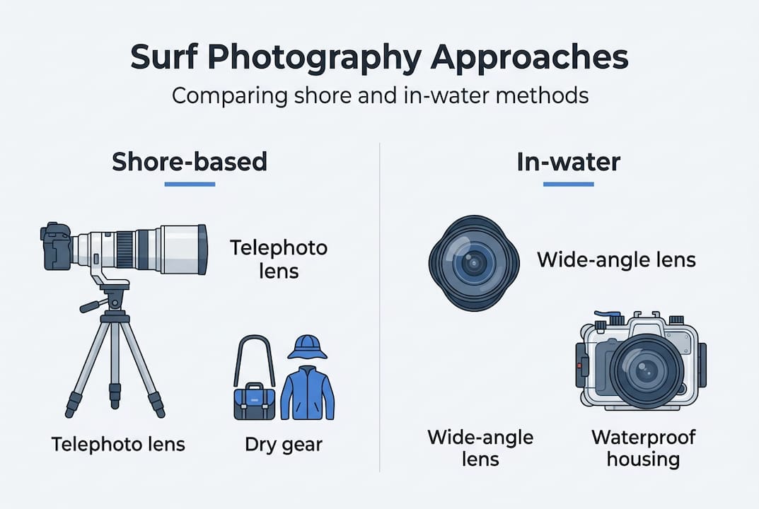 Infographic comparing surf photography methods
