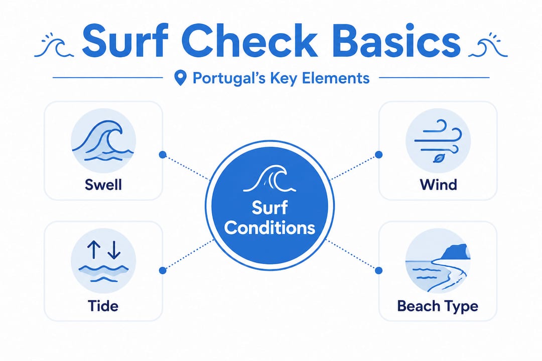 Hierarchy infographic of surf condition essentials