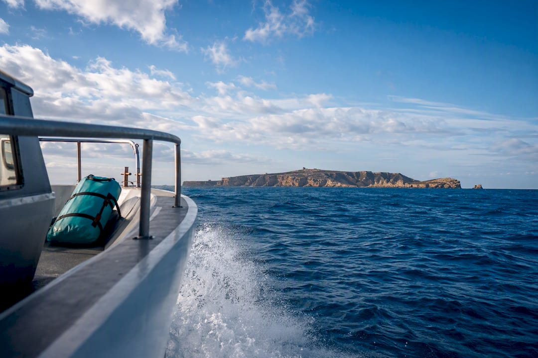 Boat crossing Atlantic from Peniche to Berlengas