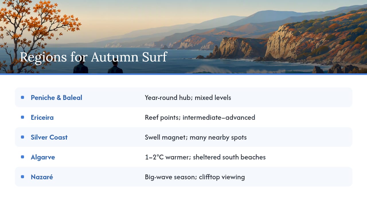 Which Region Fits Your Autumn Surf Trip? — overview diagram