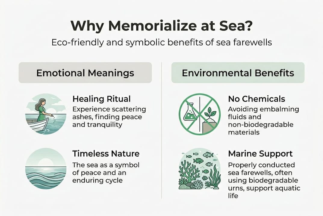 Infographic: emotional and environmental benefits of sea memorials
