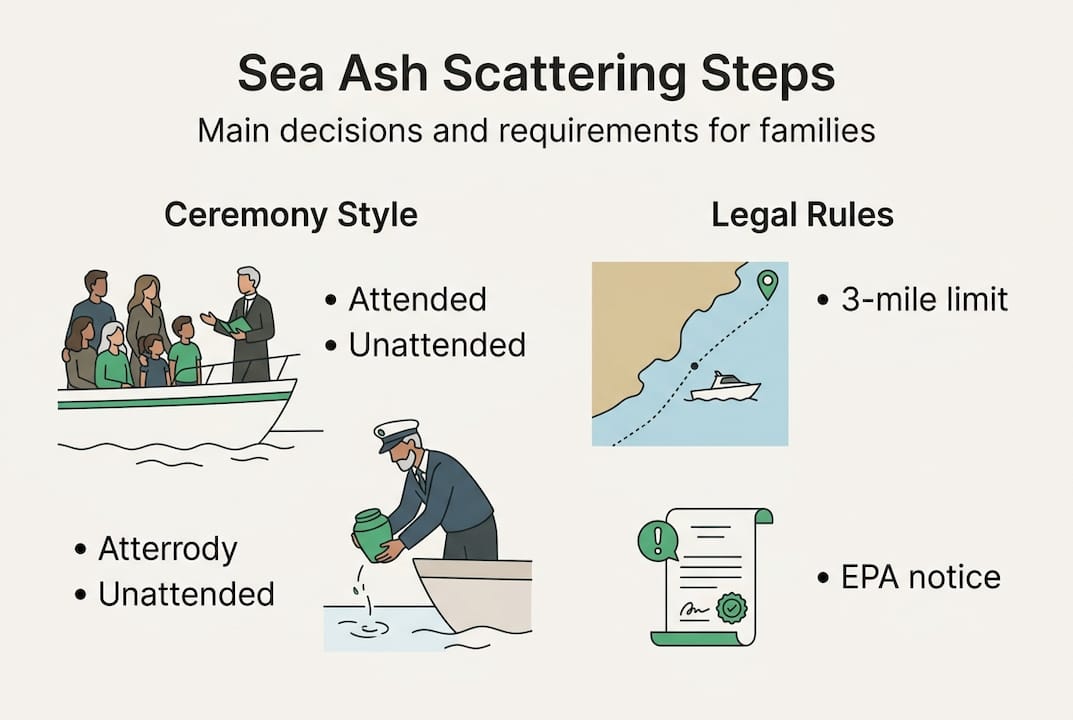 Infographic with ceremony styles and legal requirements
