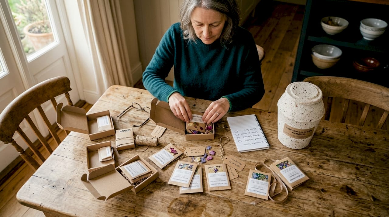 Preparing keepsakes and urn for memorial