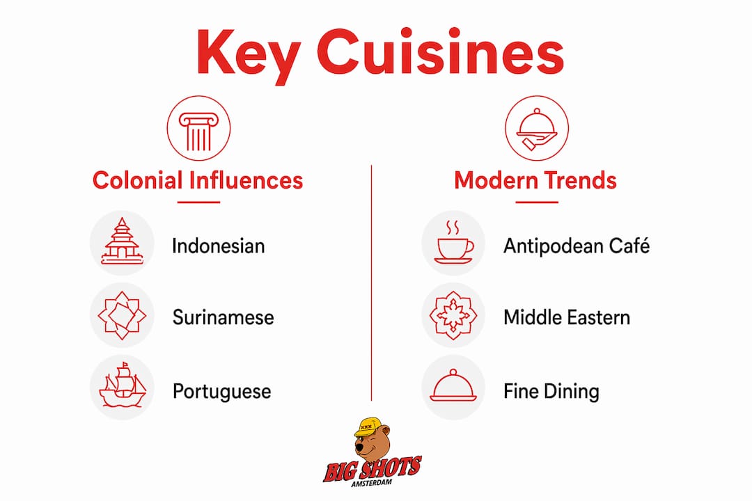 Infographic of Amsterdam's international cuisines categories