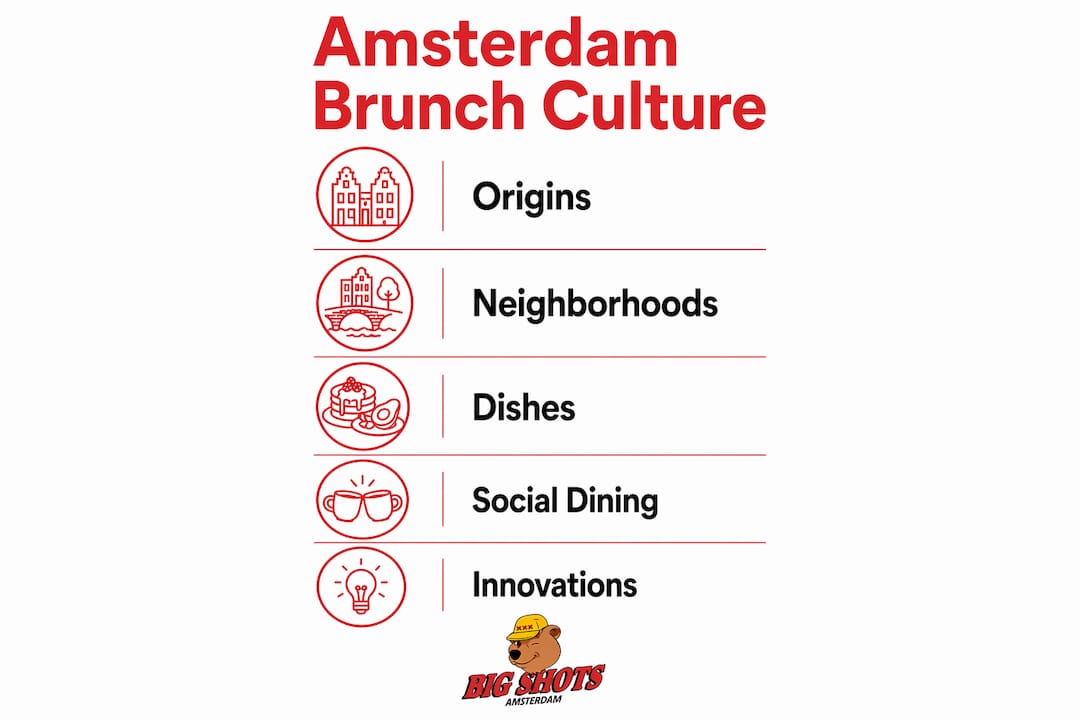 Infographic showing stages of Amsterdam brunch culture