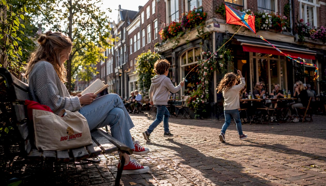 Typical street scene in Amsterdam's Jordaan neighborhood