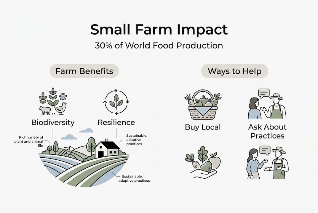 Infographic on small farm impact and consumer actions