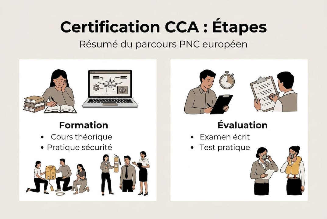 Découvrez les étapes clés pour obtenir la certification CCA en un coup d’œil grâce à notre infographie pratique.