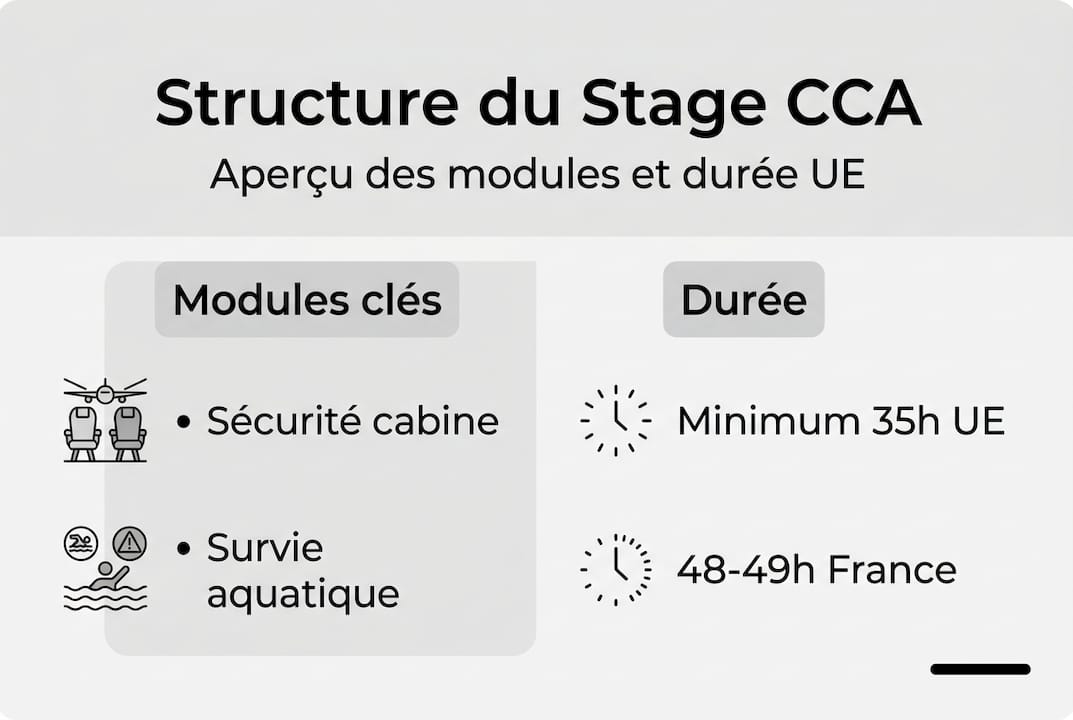 Schéma explicatif de l’organisation officielle du stage pratique CCA