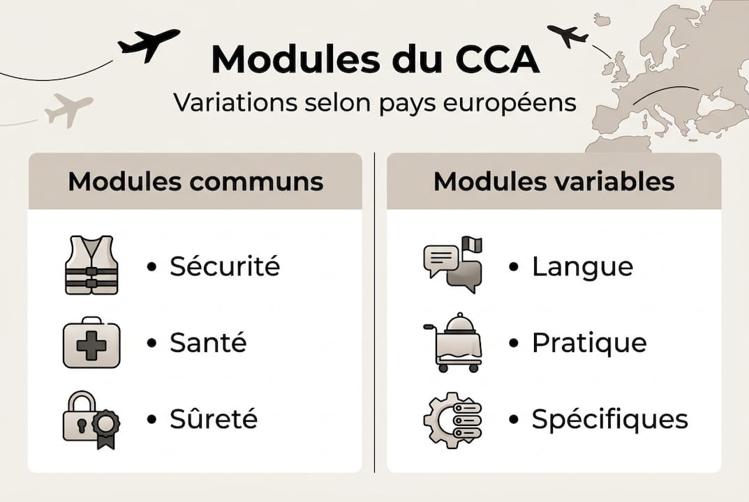 Présentation des différents modules CCA dans les pays européens en un coup d'œil