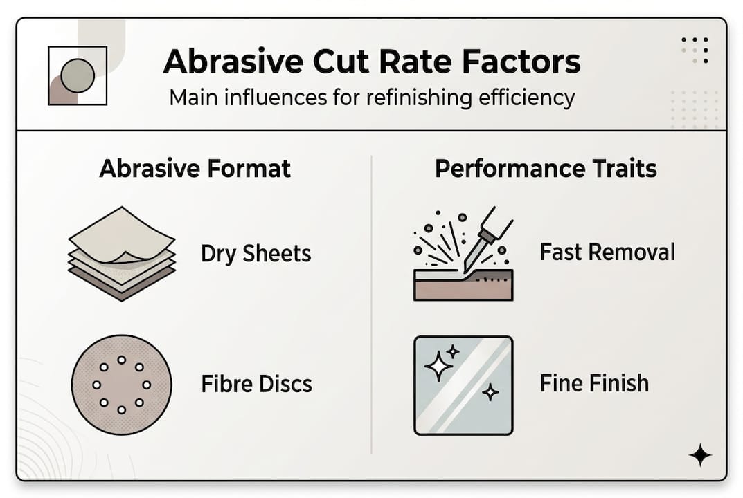 Infographic on abrasive format and cut rate