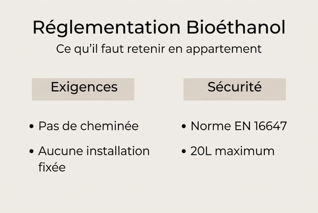 Infographie : tout savoir sur la réglementation et la sécurité des cheminées à bioéthanol