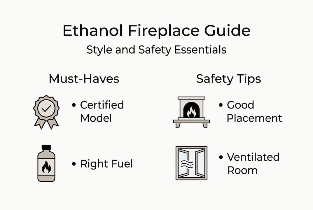 Infographic: style and safety for ethanol fireplaces