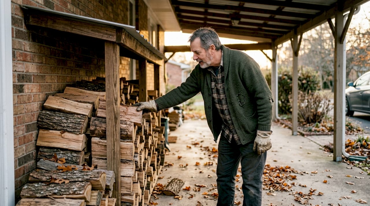 Wir überprüfen derzeit, ob die Lagerung von Brennholz unter dem Carport möglich ist.
