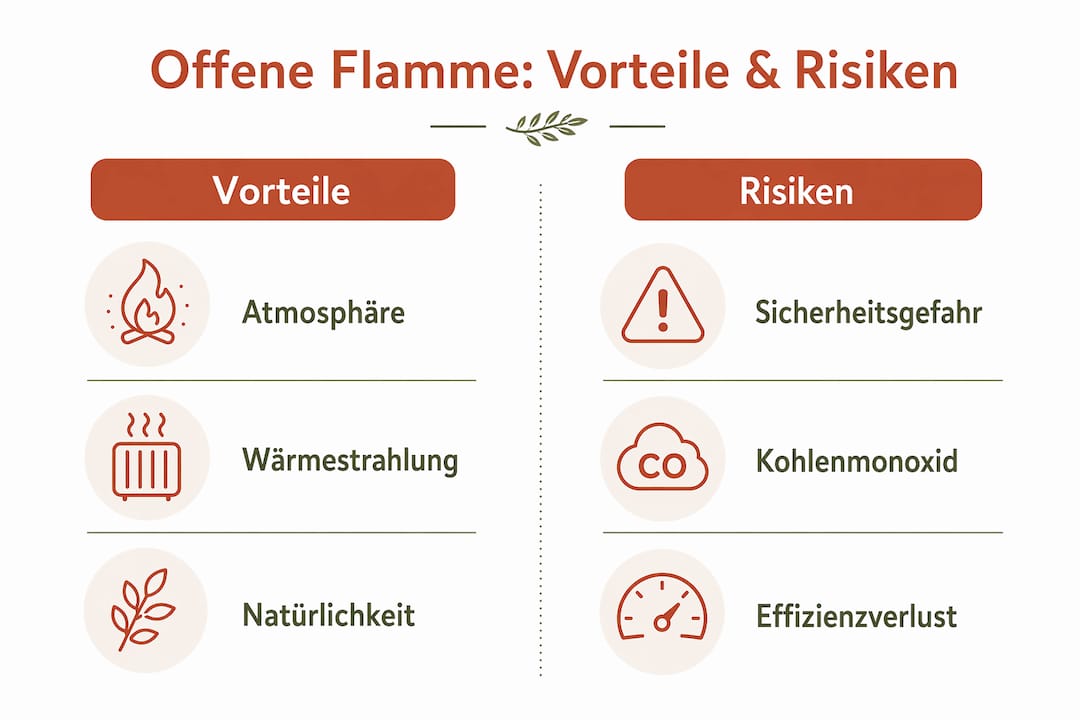Infografik: Chancen und Gefahren beim Umgang mit offenen Flammen
