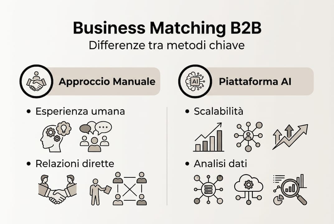 Infografica: confronto tra le diverse strategie di business matching