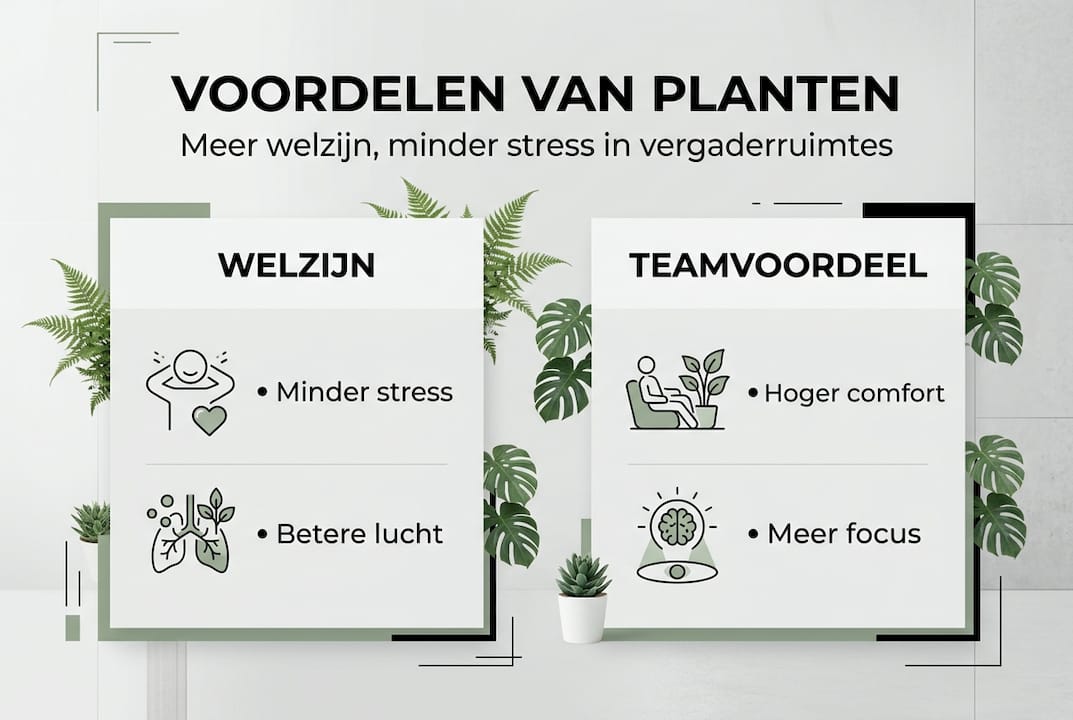 Infographic: Waarom planten onmisbaar zijn in de vergaderruimte
